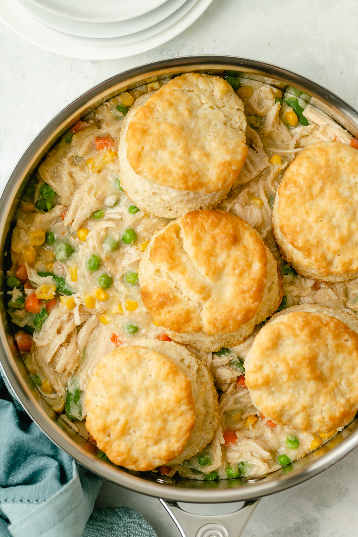 Easy Chicken Pot Pie with Biscuits
