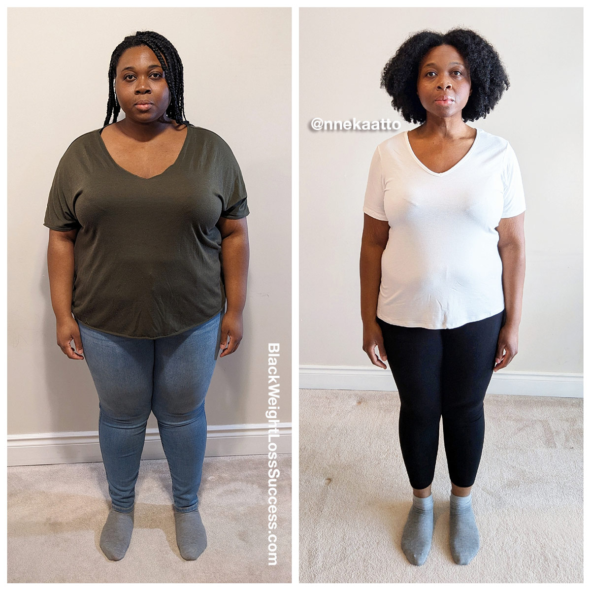 Nneka lost 95 pounds | Black Weight Loss Success