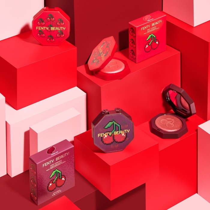 Fenty Cherry Collection Featuring Cherry Inspired Hot Cheeks Velour Blushlighter Shades